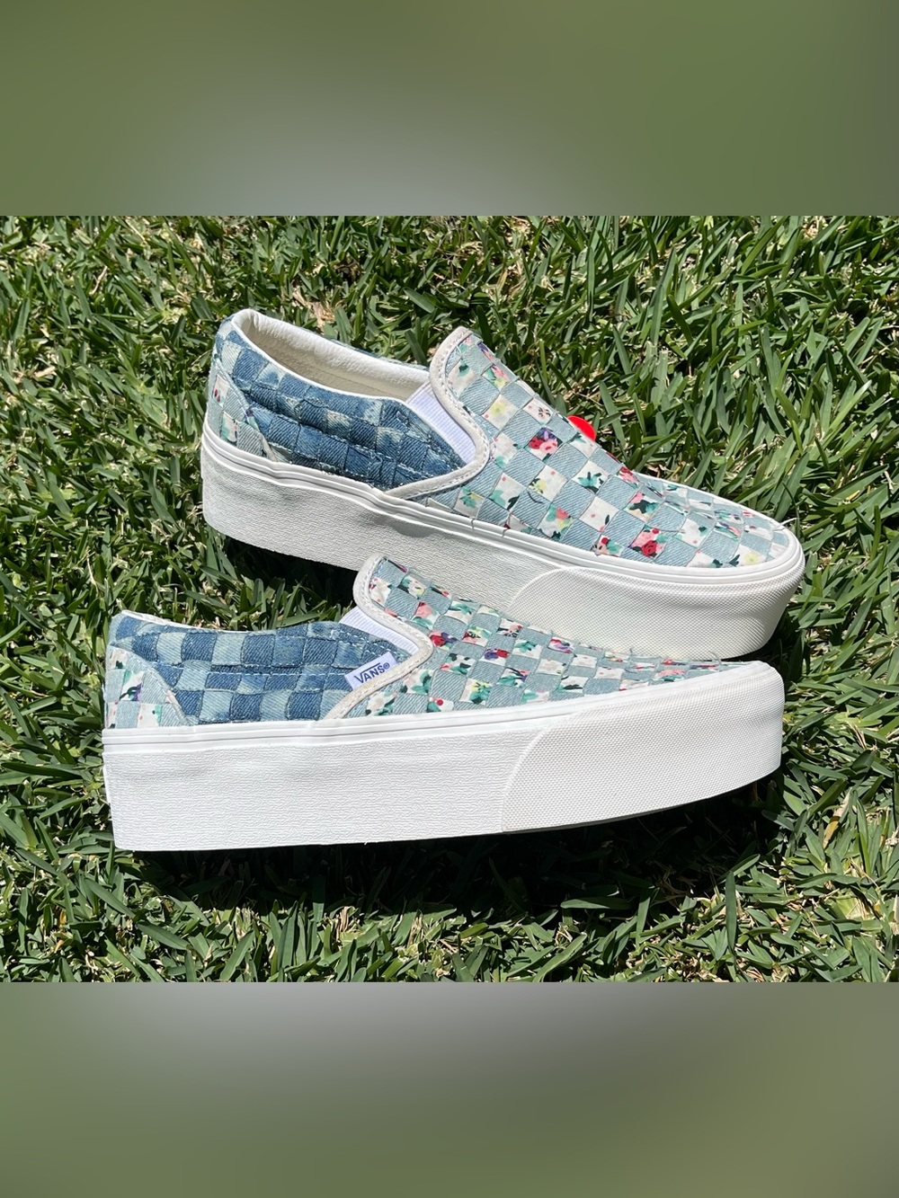 Vans Classic Slip-On Stackfoam Denim Weave Women Sneakers 721356 Size 9.5